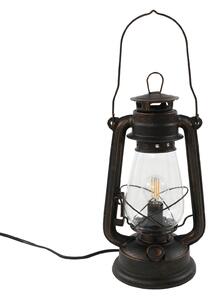 Lampă de masă Lindby, Raisa, Maro / Rugină, Camera de zi, Metal, Antichitate