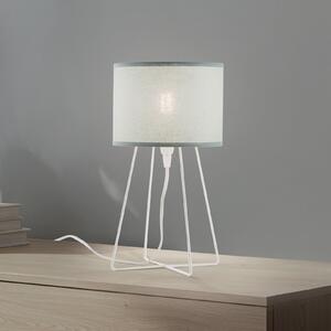 Duolla Lampa de masă Trixi, metal, țesătură, verde salvie, alb, Verde, Camera de zi / sufragerie, Țesătură / Textil