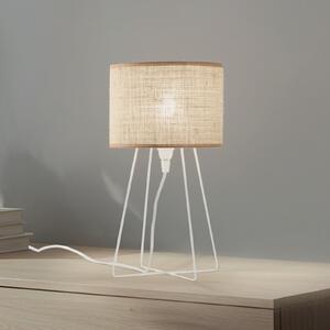 Duolla Lampă de masă Trixi cu ramă din sârmă alb/bej, țesătură, E14, Maro / Rugină, Camera de zi / sufragerie, Țesătură / Textil