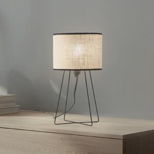 Duolla Lampă de masă Trixi cu ramă din sârmă maro/negru, țesătură, Maro / Rugină, Camera de zi / sufragerie, Țesătură / Textil