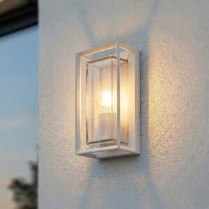 Arcchio Aplică de exterior Ismera, alb, IP65, sticlă, E27, reglabil, Alb, Aluminiu, Modern
