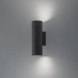 SOLLUX LIGHTING Aplică de perete Carbon, negru, înălțime 20 cm, aluminiu, 2 becuri., reglabil, Negru, Camera de zi / sufragerie, Aluminiu, Modern