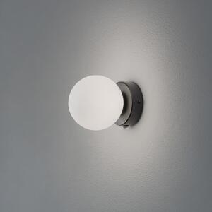 SOLLUX LIGHTING Aplică de perete You, negru, Ø 12 cm, oțel/glass, reglabil, Negru, Camera de zi / sufragerie, Sticlă, Modern