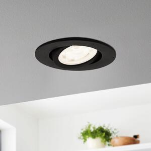 EGLO connect Saliceto-Z lampă LED încastr., negru, reglabil, Negru, Camera de zi / sufragerie, Metal