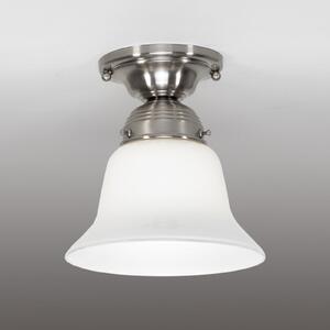 Berliner Messinglampen Alena plafonieră din nichel mat cu abajur sticlă, reglabil, Metalic, Camera de zi / sufragerie, Metal, Antichitate