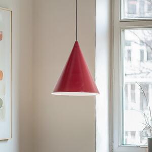 ALDEX Lampă suspendată Form, roșu vin, metal, Ø 24 cm, conică, E27, reglabil, Roșu, Camera de zi / sufragerie, Metal