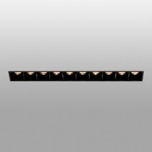 FARO BARCELONA Lampă LED încastrată Troop Trimless, 10 fluxuri, Negru, Hol, Metal