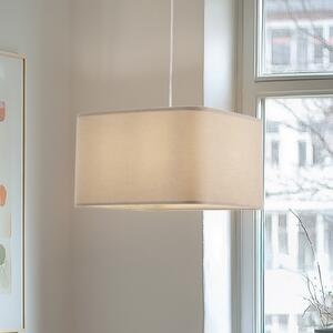 Maco Design Lampă suspendată Kwadro, bej, 40 x cm, velur, reglabil, Bej, Camera de zi / sufragerie, Țesătură / Textil