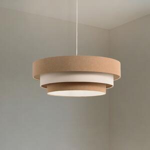 Maco Design Lampă suspendată Triniti, bej/crem, Ø 60 cm, material textil, reglabil, Bej, Camera de zi / sufragerie, Țesătură / Textil
