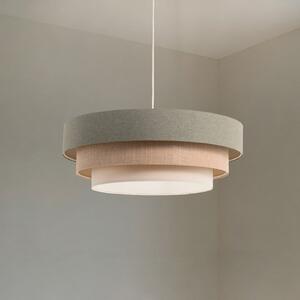 Maco Design Lampă suspendată Triniti, verde/bej/crem, Ø 60 cm, textil, reglabil, Verde, Camera de zi / sufragerie, Țesătură / Textil