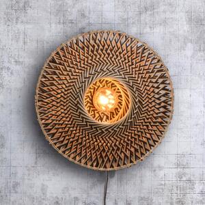 Good & Mojo GOOD MOJO Bali Aplică de perete din bambus, Ø 44 cm, Lemn, Camera de zi / sufragerie, Bamboo, Design