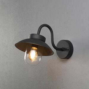 Konstsmide Aplică de exterior Vega Mini, lățime 22 cm, negru, reglabil, Negru, Metal