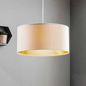 Maco Design Lampă suspendată Salina, alb/auriu Ø 50cm, reglabil, Alb, Camera de zi / sufragerie, Țesătură / Textil, Modern