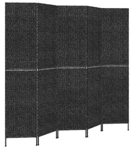 Paravan de cameră cu 5 panouri negru 205x180 cm zambilă de apă