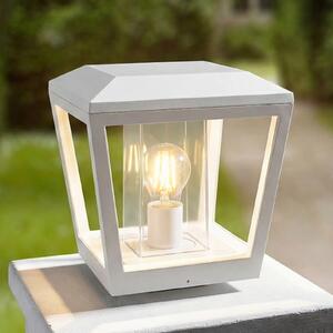 Lucande Lampă cu soclu Dunia, albă, metal, 24 cm, E27, IP54, reglabil, Alb, Metal, Modern