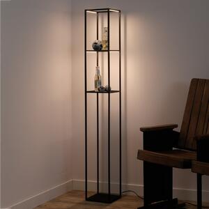 Paul Neuhaus Lampadar LED Conni, negru, metal, 140 cm, reglabil, Negru, Camera de zi / sufragerie, Metal, Modern