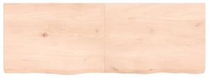 Blat de baie, 140x50x(2-6) cm, lemn masiv netratat