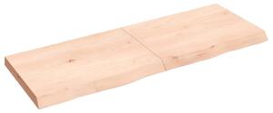 Blat de baie, 140x50x(2-6) cm, lemn masiv netratat