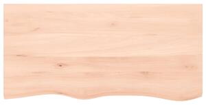 Blat de baie, 100x50x2 cm, lemn masiv netratat