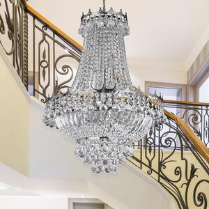 Searchlight Candelabru cristal Versailles crom 55 cm, reglabil, Metalic, Camera de zi / sufragerie, Cristal