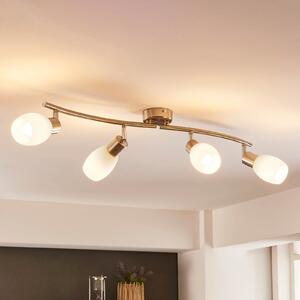 Lindby Spot Arda, 70 cm, 4 becuri, nichel, sticlă, E14, reglabil, Metalic, Camera de zi / sufragerie, Sticlă, Modern