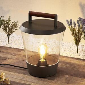 Lucande Larkyn lampă de masă, decor exterior, Negru, Metal, Modern