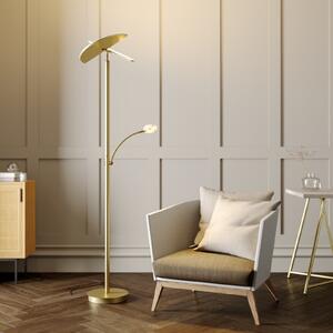 Lucande Lampadar LED Anniki, alamă, reglabil, dimabil, reglabil, Auriu / Alamă, Camera de zi / sufragerie, Metal, Modern