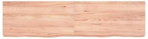 Blat de baie, maro deschis, 120x30x(2-6) cm, lemn masiv tratat