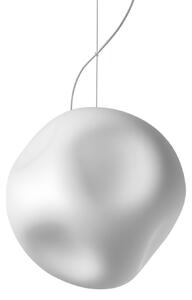 Lustră Pendul Foscarini, Hoba Media, reglabil, Alb, Camera de zi, Sticlă, Design