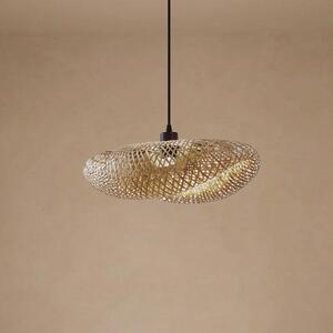 Lindby Lampă suspendată Eleane, bambus, natural, lungime 50 cm, E27, reglabil, Lemn, Camera de zi / sufragerie, Bamboo, Casă de țară / Rustic