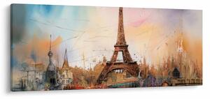 Tablou - Pictură a Turnului Eiffel (120x50 cm)