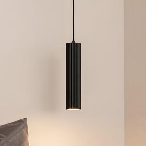 SOLLUX LIGHTING Lampă suspendată Carbon, negru, Ø 6 cm, aluminiu, reglabil, Negru, Camera de zi / sufragerie, Aluminiu, Modern