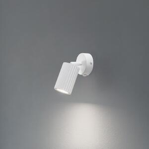 SOLLUX LIGHTING Spot de perete carbon, alb, proiecție 16 cm, întrerupător, aluminiu, Alb, Camera de zi / sufragerie, Aluminiu, Modern