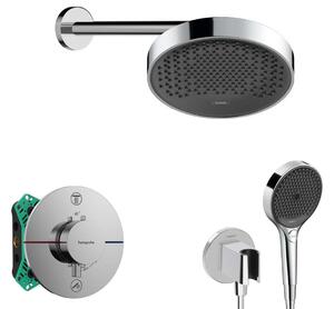 Hansgrohe - Set de duș cu termostat încastrat, cu corp, diametru 25 cm, 3 jeturi, crom SANI21HHH006