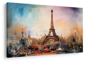 Tablou - Pictură a Turnului Eiffel (90x60 cm)