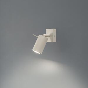 SOLLUX LIGHTING Spot de perete inelar, bej, proiecție 16 cm, oțel, reglabil, Bej, Camera de zi / sufragerie, Metal, Modern