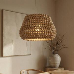 Lucande Lampa suspendată Melori, lemn, culoare naturală, Ø 51 cm, E27, reglabil, Lemn, Camera de zi / sufragerie, Lemn, Scandinavă