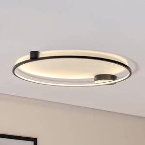Milagro Lighting Plafonieră LED Saturno, negru, Ø 80 cm, metal, 4.000 K, Negru, Camera de zi / sufragerie, Aluminiu, Modern
