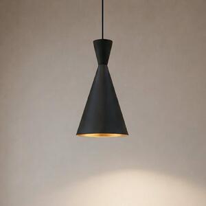 ROYALTECH Lampă suspendată Glenora, negru, Ø 18 cm, metal, E27, reglabil, Camera de zi / sufragerie, Metal, Modern