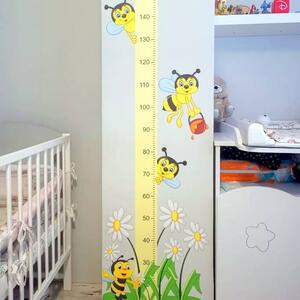 Autocolant - Metru de măsurare a creșterii cu albine 150cm