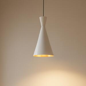 ROYALTECH Lampă suspendată Glenora, alb, Ø 18 cm, metal, E27, reglabil, Camera de zi / sufragerie, Metal, Modern