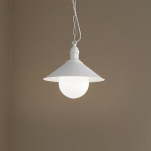 Argon Lampa suspendată pentru exterior Enduro, alb, oțel, sticlă, IP44, E27, reglabil, Alb, Metal