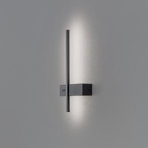 Milagro Lighting Aplică de perete LED Vision, înălțime 30 cm, metal, negru, 3.000 K, Negru, Camera de zi / sufragerie, Metal, Modern, Perete unghiular
