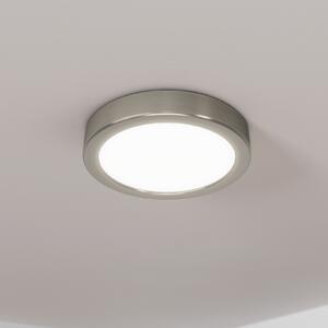 EGLO Panou LED de suprafață Fueva 5 IP20 830 nichel Ø16cm, Gri, Camera de zi / sufragerie, Metal, Modern