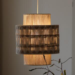 Markslöjd Lampă suspendată Ano, Ø 45 cm, textil, bej/maro, reglabil, Bej, Camera de zi / sufragerie, Țesătură / Textil