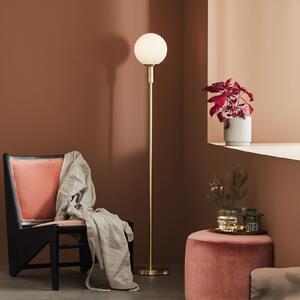 Markslöjd Lampadar Minna, culoarea alamei, sticlă, fier, înălțime 145 cm, Auriu / Alamă, Camera de zi / sufragerie, Metal