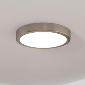 EGLO Panou LED de suprafață Fueva 5 IP20 830 nichel Ø21cm, Gri, Camera de zi / sufragerie, Metal, Modern