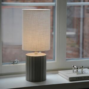 Markslöjd Can lampă de masă, alb/gri, înălțime 57 cm, ceramică, textil, Gri, Camera de zi / sufragerie, Ceramică