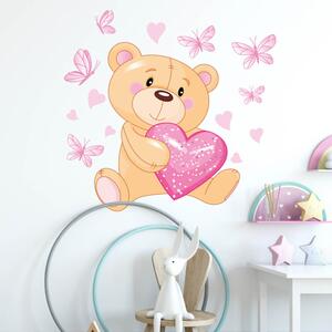 Autocolante pentru perete - Ursuleț cu inimioară