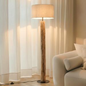 Lucande Lampadar Jorvan, crem, eucalipt, in, Bej, Camera de zi / sufragerie, Lemn